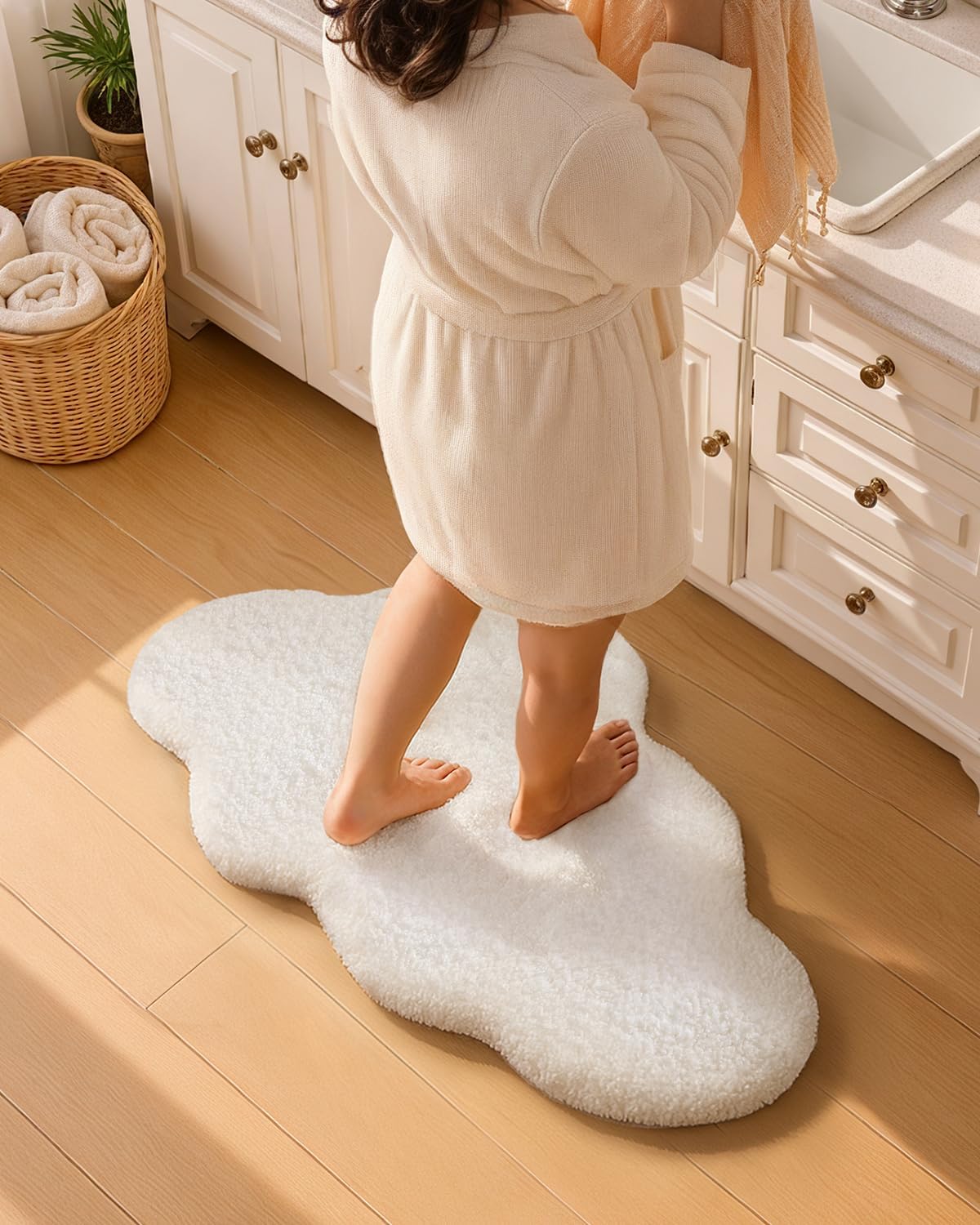 Alfombra baño antideslizante microfibra 24x36pulg para niños