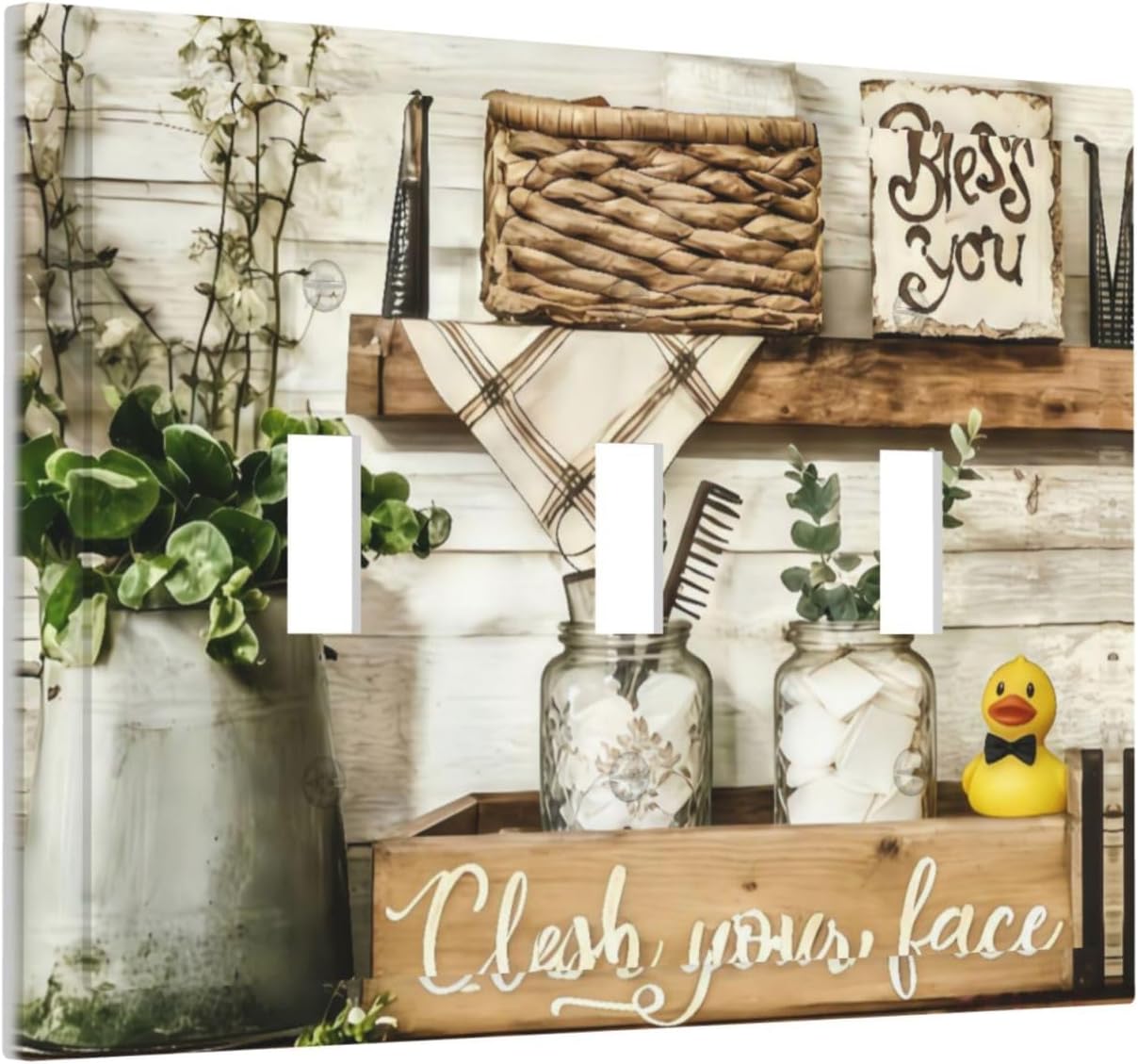 Cubiertas interruptor luz floral rústica para hogar