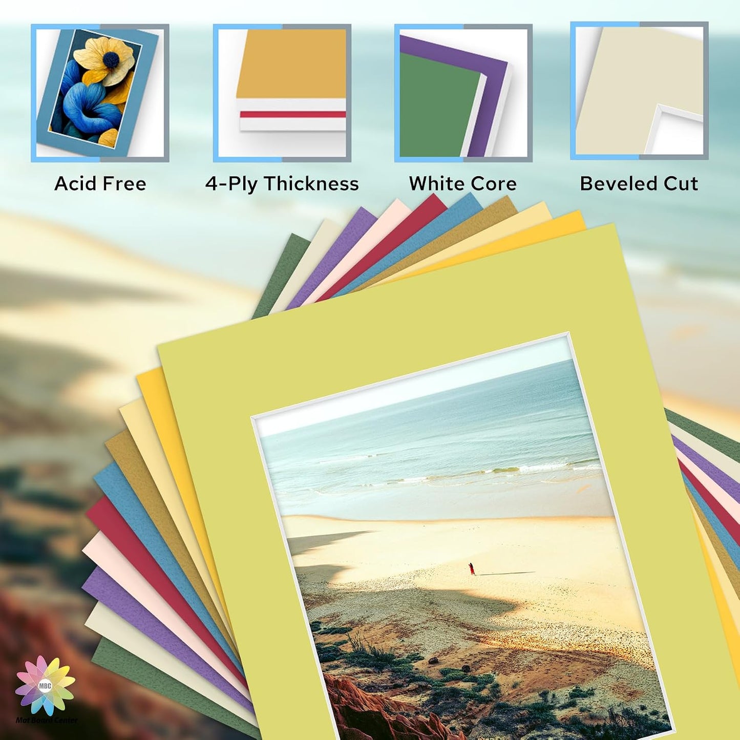 Tablero 11x14 pack 10 sin ácidos 4 capas núcleo blanco
