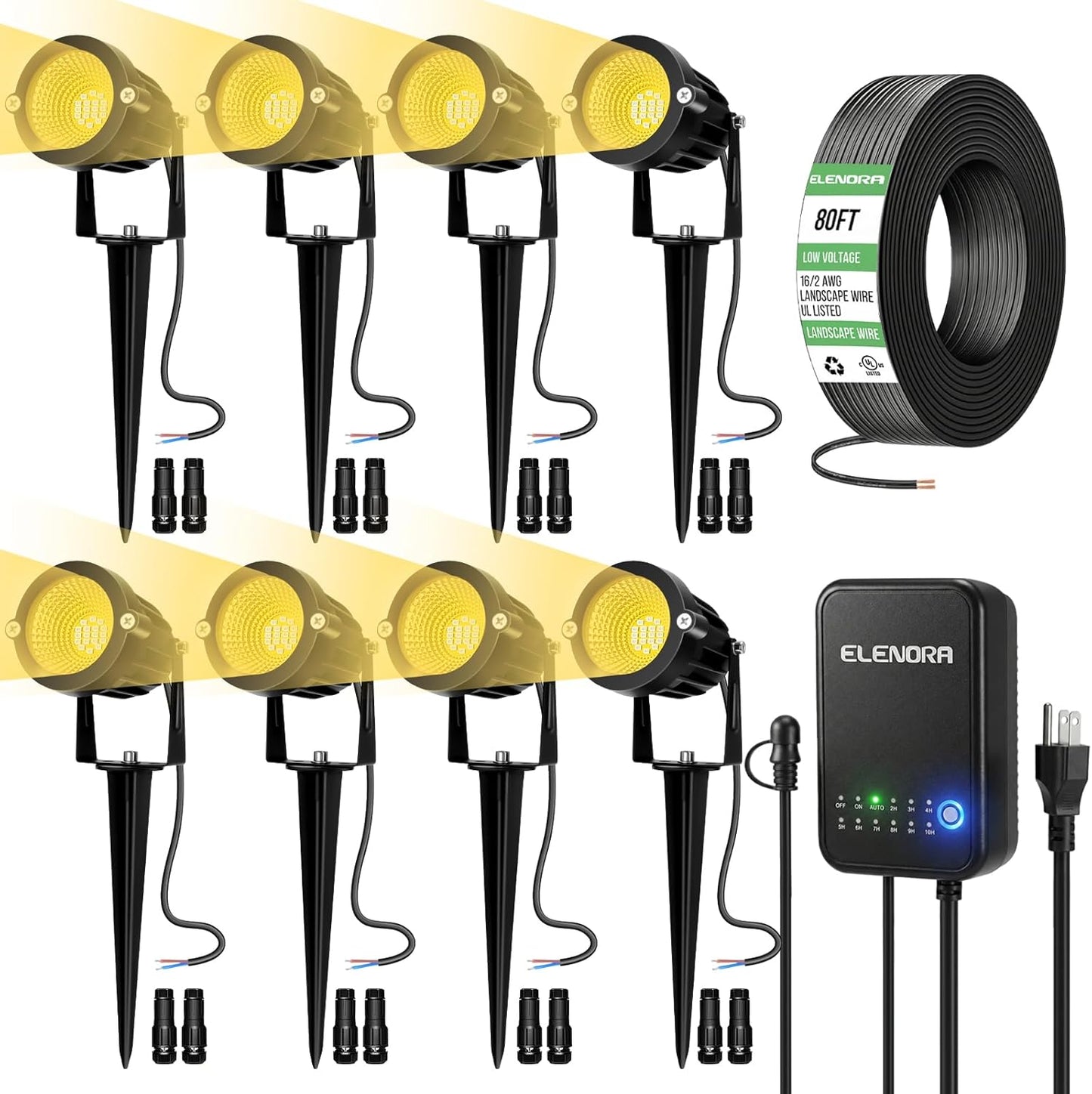 Kit iluminación paisaje 6W LED blancas cálidas 2700K impermeables