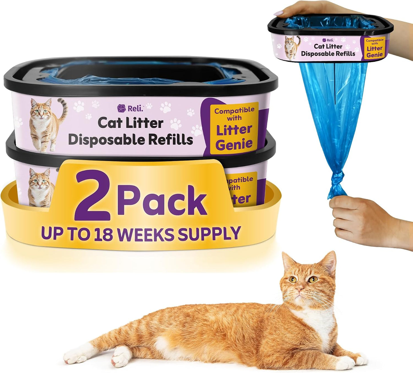 Bolsas arena gato comp Litter Genie 7 capas 18 semanas