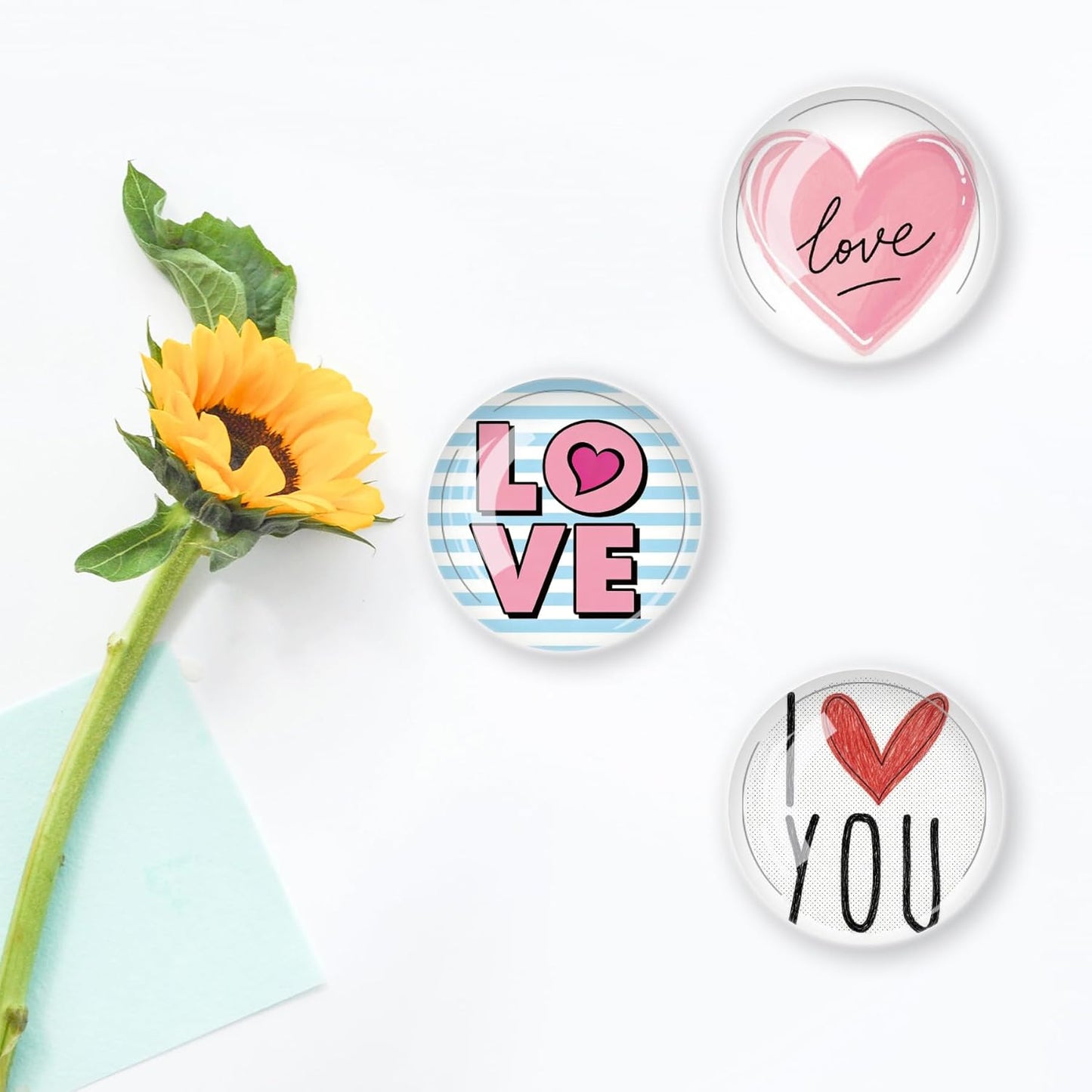 12 imanes vidrio para nevera decoración San Valentín cocina oficina