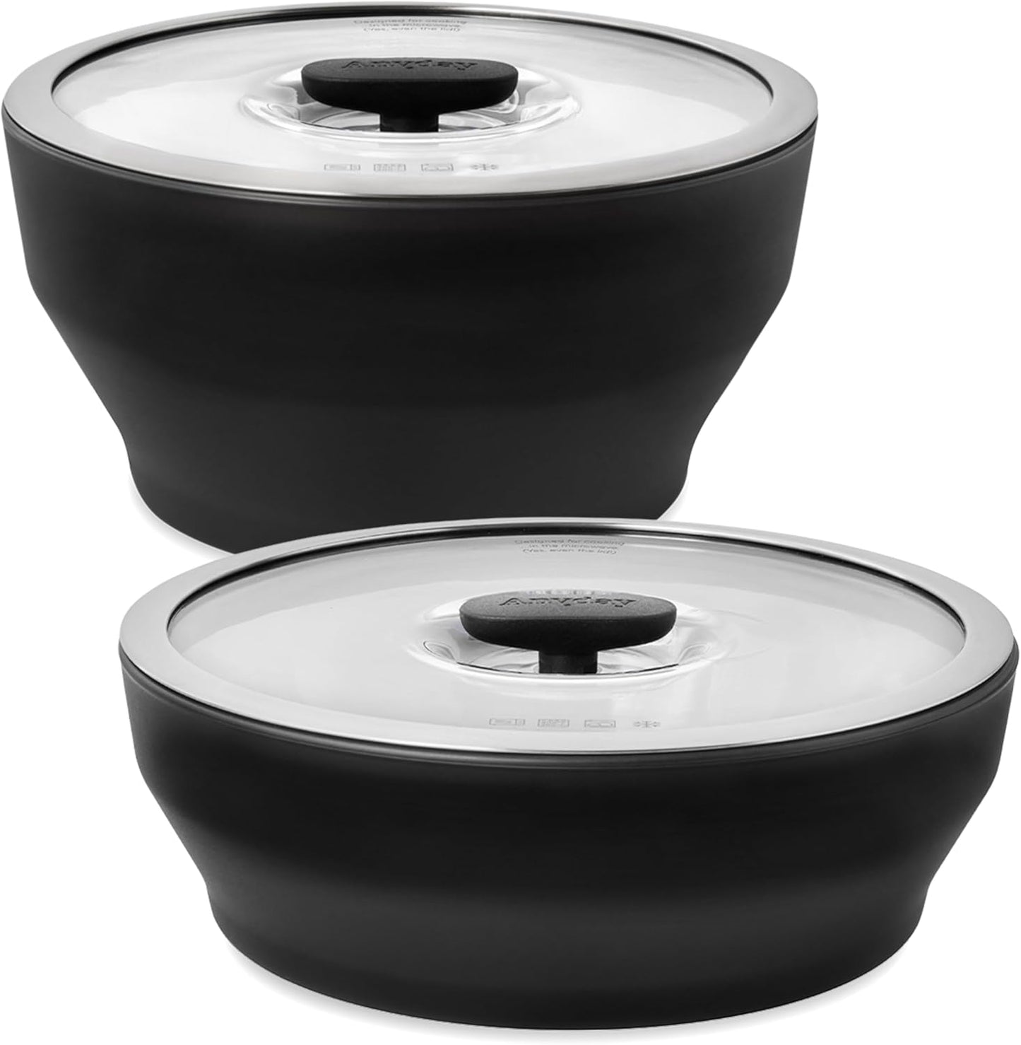 Set 4 Utensilios Cocina Vidrio Tapas Microondas Sin Plástico