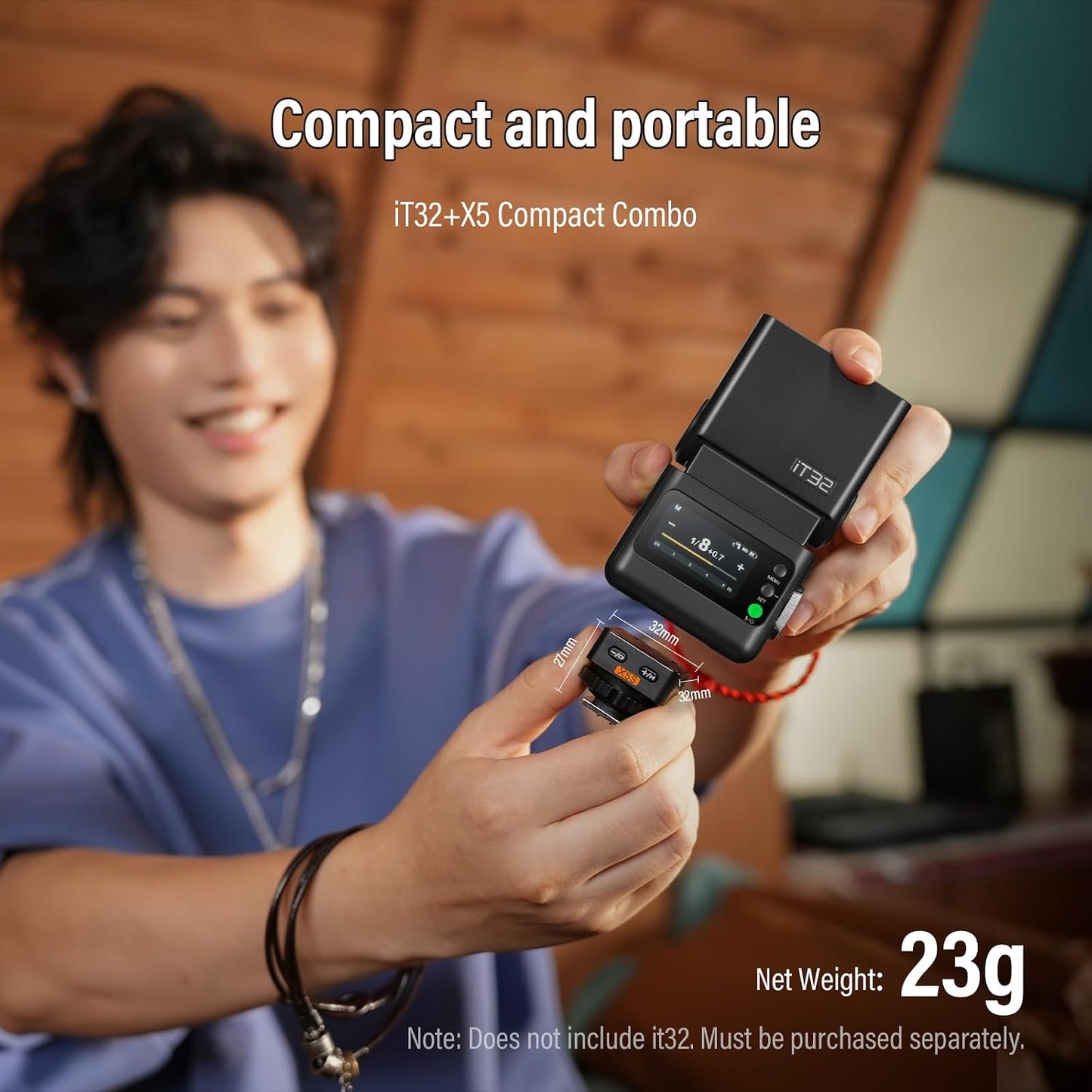 Disparador flash X5S TTL zapata magnética 2en1