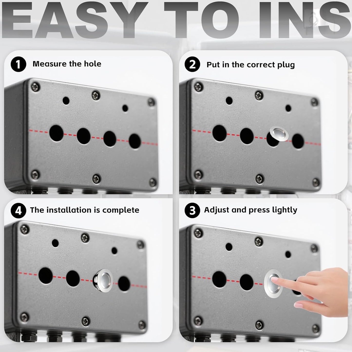 12 Tapones Acero Inox Caja Eléctrica 1pulg Sellos Extraibles