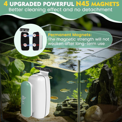 Limpiador magnético acuario 2 cuchillas vidrio 0.5pulg