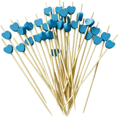 Pinzas para cócteles de bambú en forma de corazón natural 100 piezas