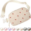 Bolso cinturón de cuero corduroy para mujer color beige