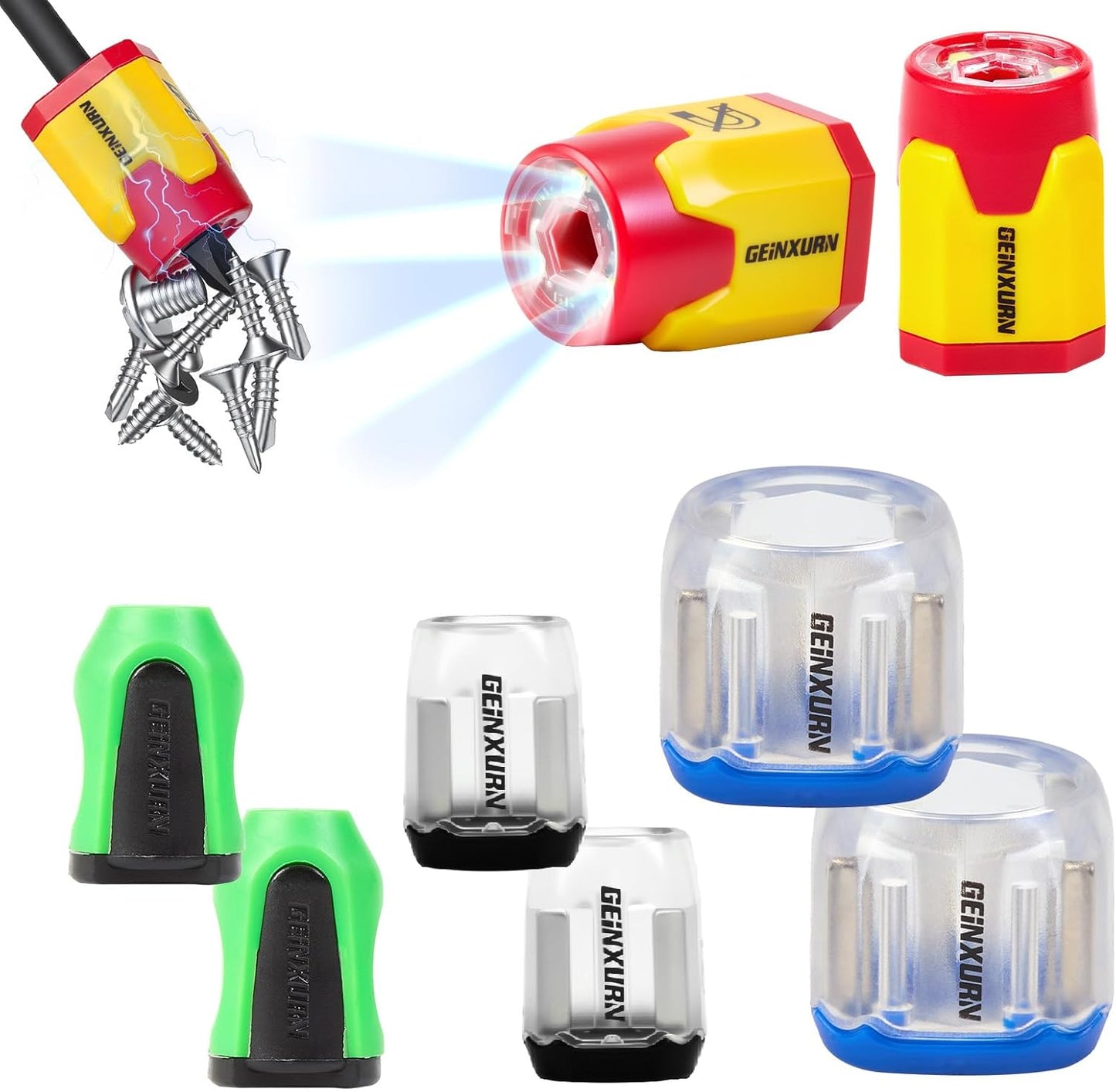 Set 8 Anillos Magnéticos Soporte Hex 1/4pulg