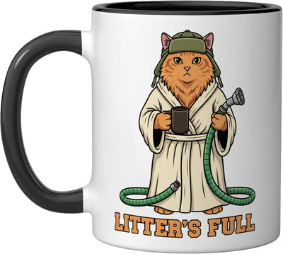 Taza cerámica para amantes de gatos Litter's Full Funny Cat