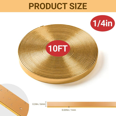 Moldura borde espejo flexible dorado 1/4x10pulg