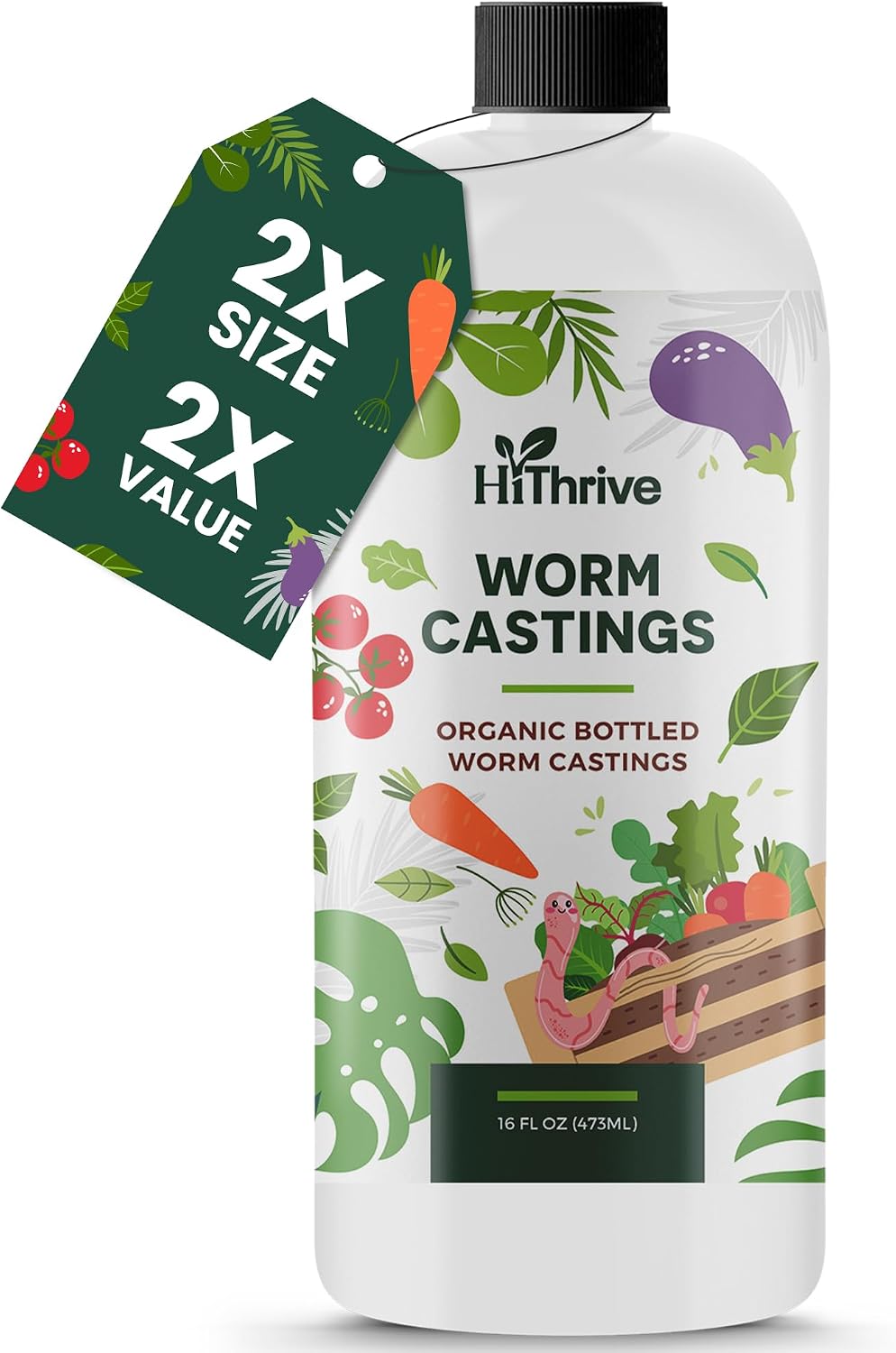 Humus de lombriz 16 oz para plantas 32 galones té compost