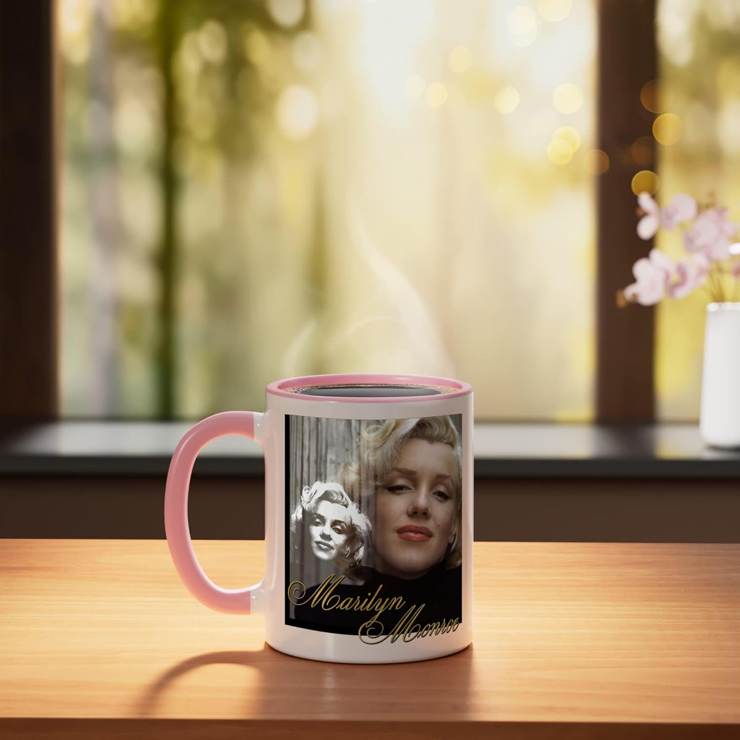 Taza Cerámica Marilyn Monroe Rosa/Blanca