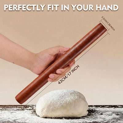Rodillo madera 17pulg antiadherente para hornear pizza fondant