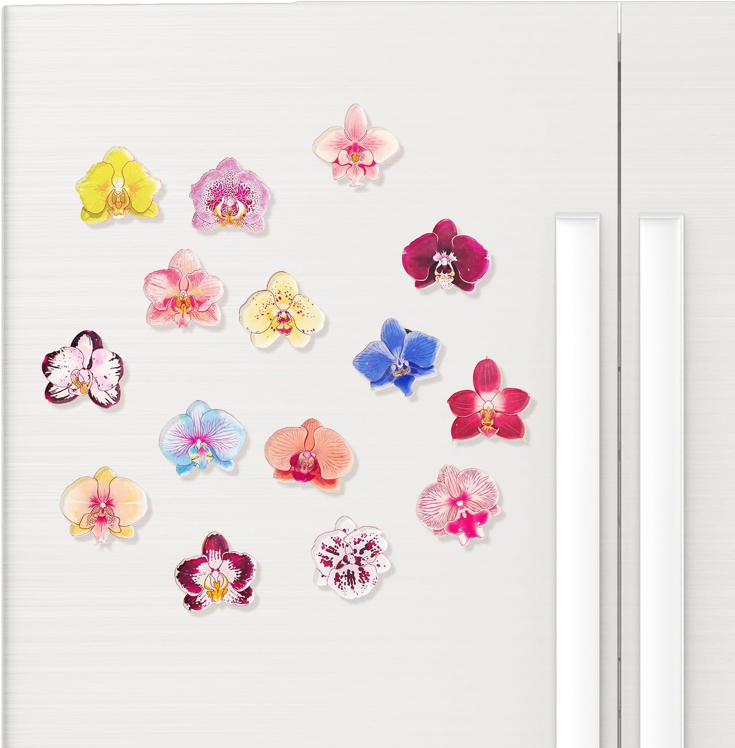 Imanes acrílicos orquídeas decoración cocina nevera