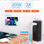 Extensor tomacorriente PD20W con 6 enchufes y 3 puertos USB