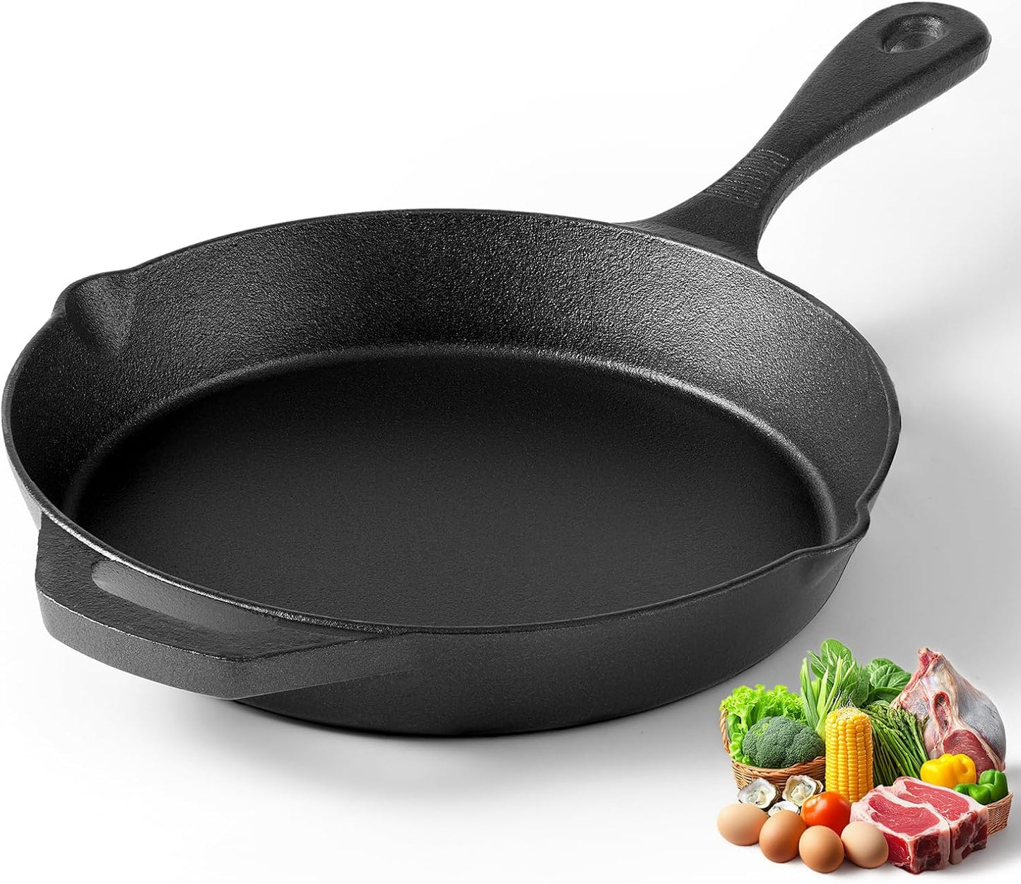 Sartén de hierro fundido 9.5 pulgadas con mango de lágrima apto para horno