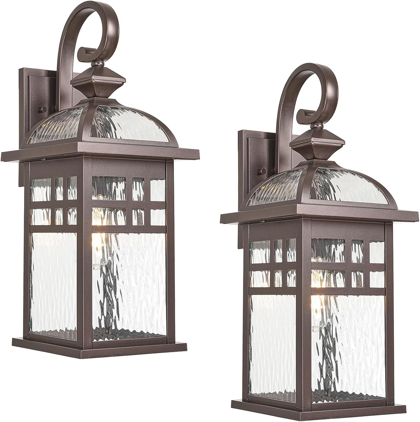 2 Pzas Luces Exterior ORB Vidrio Ondulado Modernas