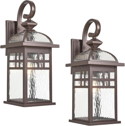 2 Pzas Luces Exterior ORB Vidrio Ondulado Modernas