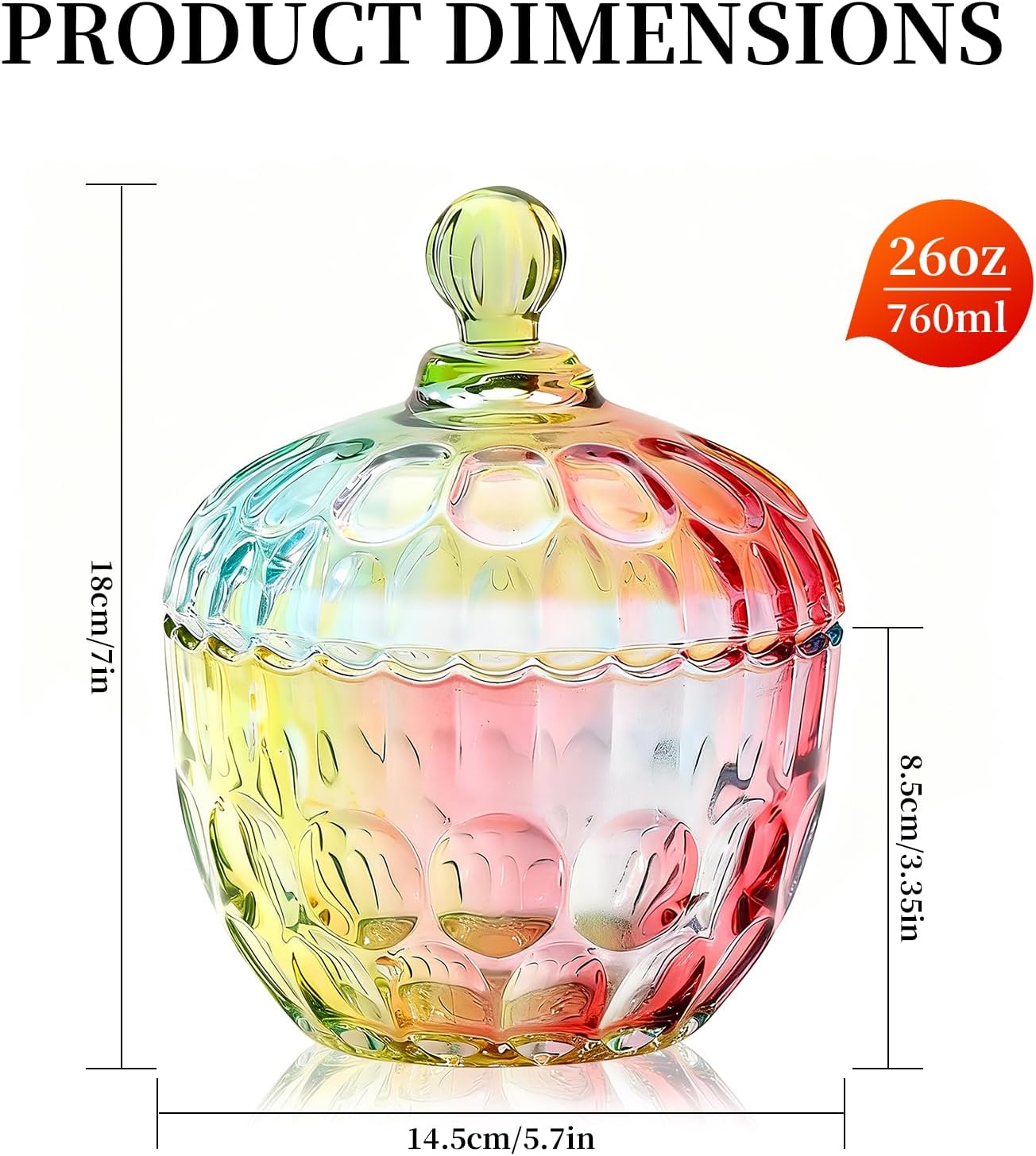 Plato de cristal grande para dulces con tapa, tarro decorativo para galletas y dulces