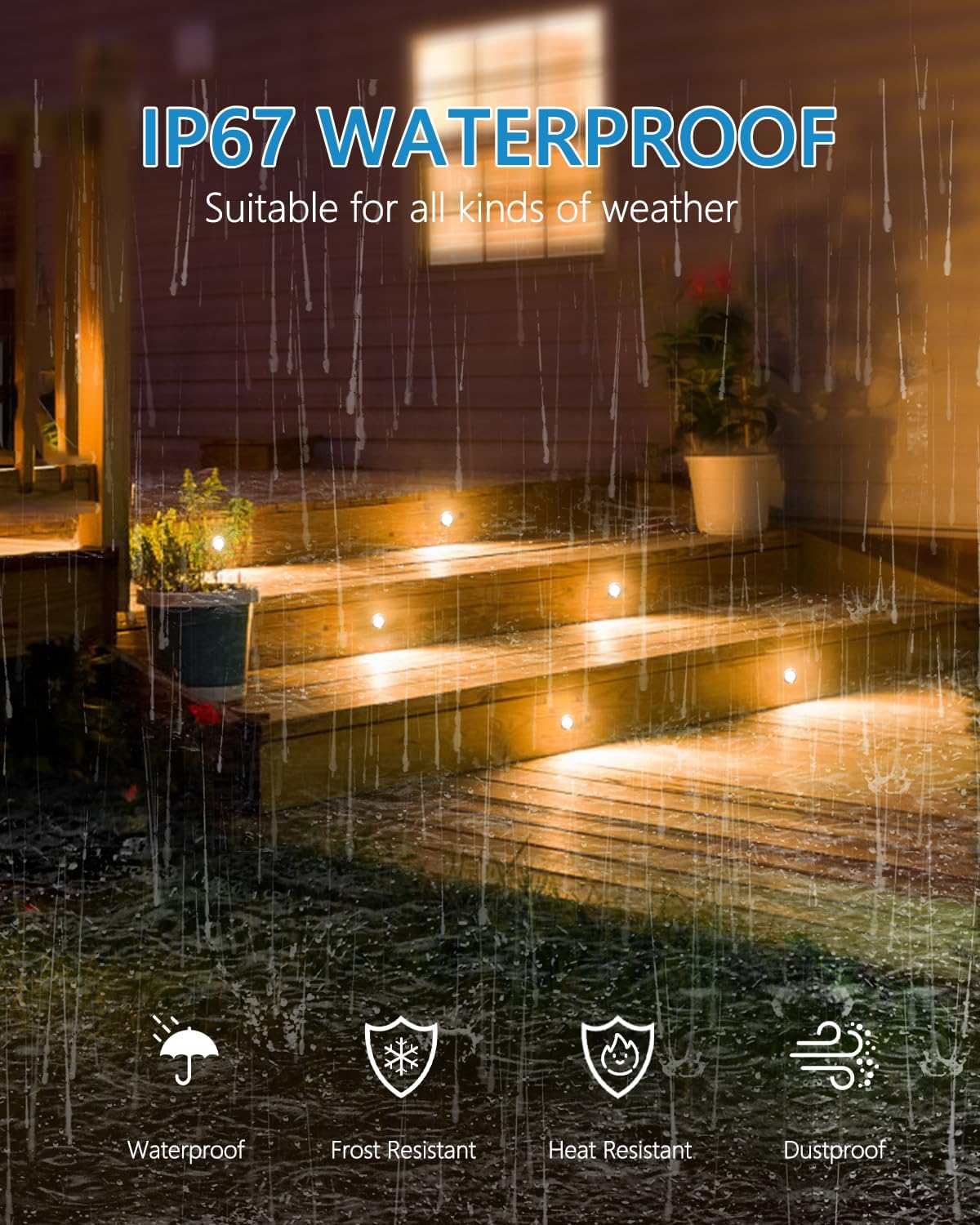 Kit luces LED empotrables terraza 12V IP67 impermeable