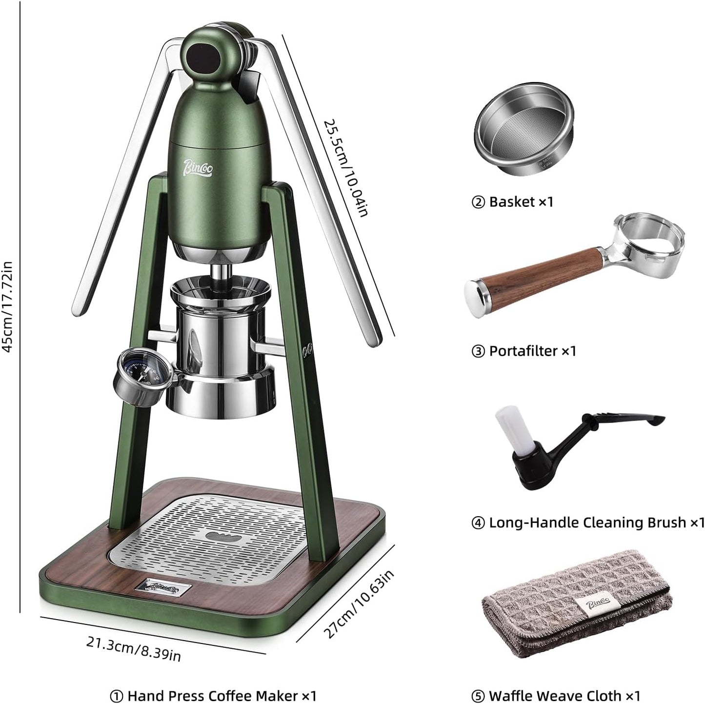 Cafetera Espresso Manual Doble Palanca 12 Bar Acero