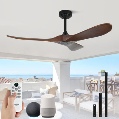 Ventilador techo exterior 52pulg madera control remoto Alexa