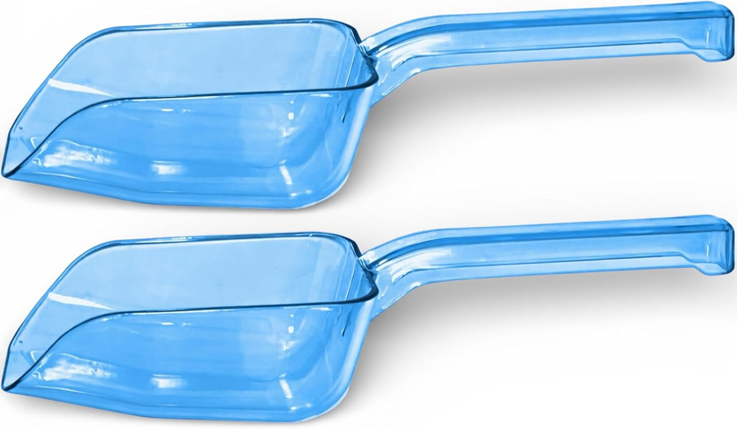 Cuchara de hielo de plástico paquete 2 unidades 8 oz azul transparente