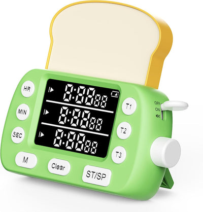 Temporizador digital de cocina con 3 canales y modo silencioso