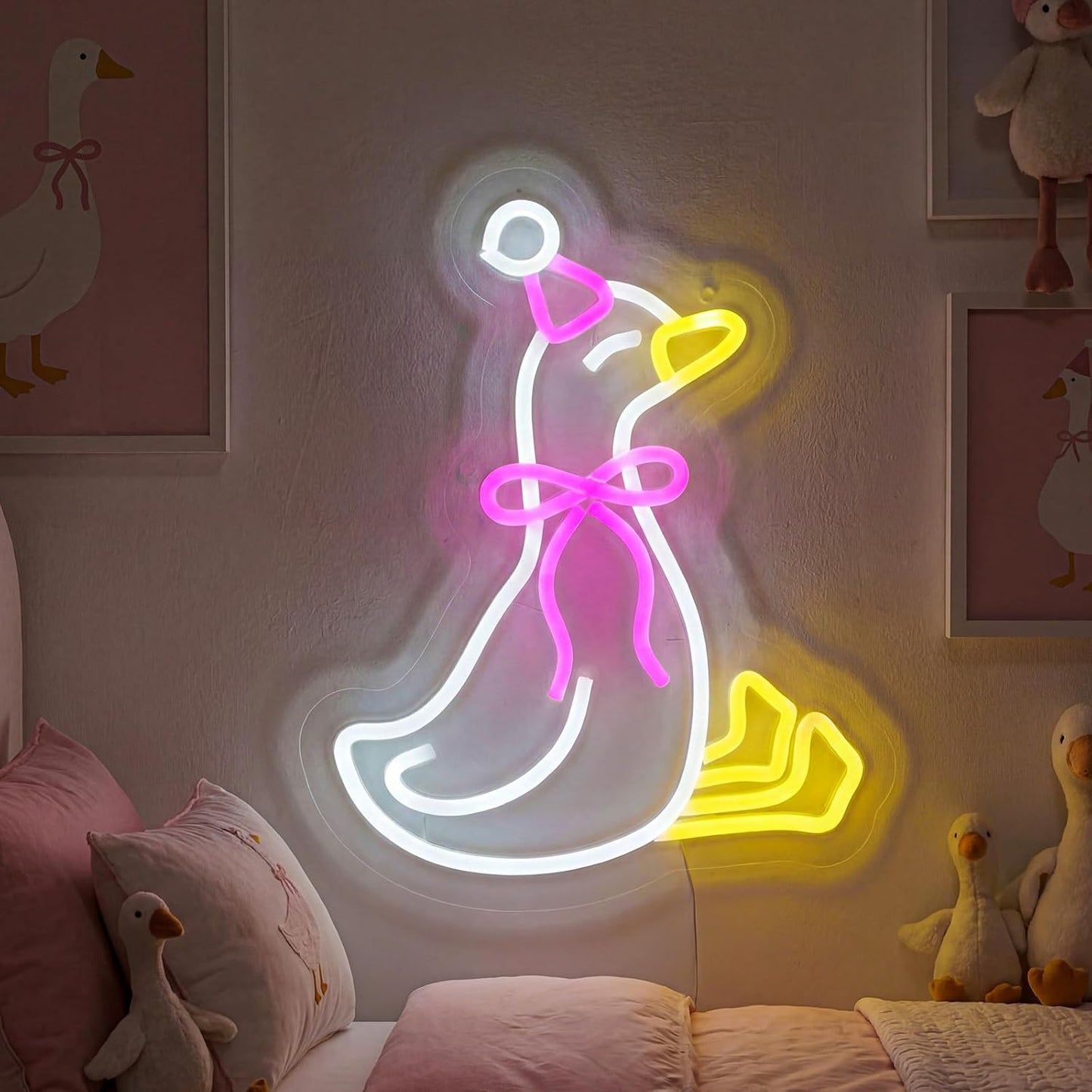 Letrero neón LED con USB lazo rosa para decorar
