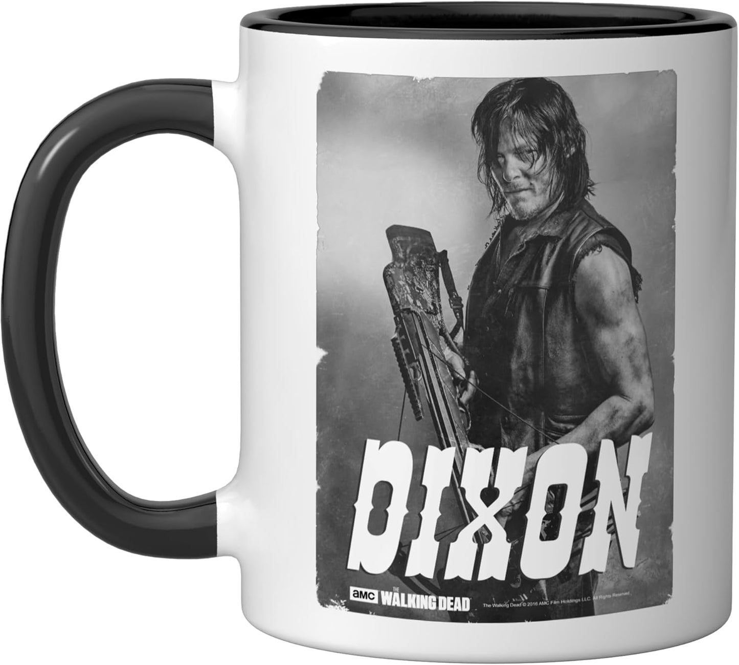 Taza de cerámica Daryl Silver Portrait negra/blanca