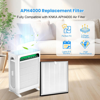 2 Filtros Repuesto APH4000 Comp KNKA Carbón Activo