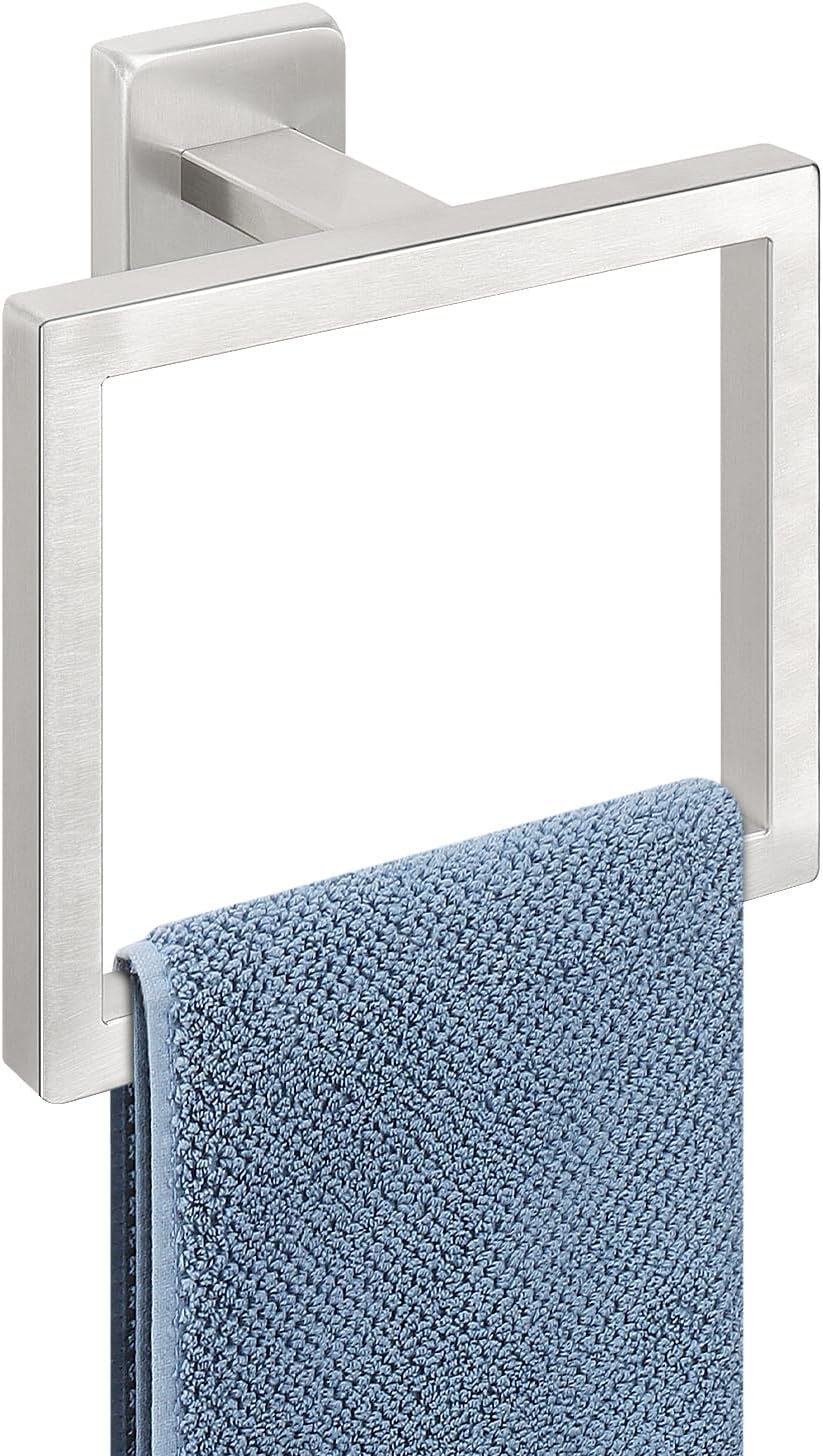 Toallero cuadrado acero inox SUS304 para baño cocina níquel