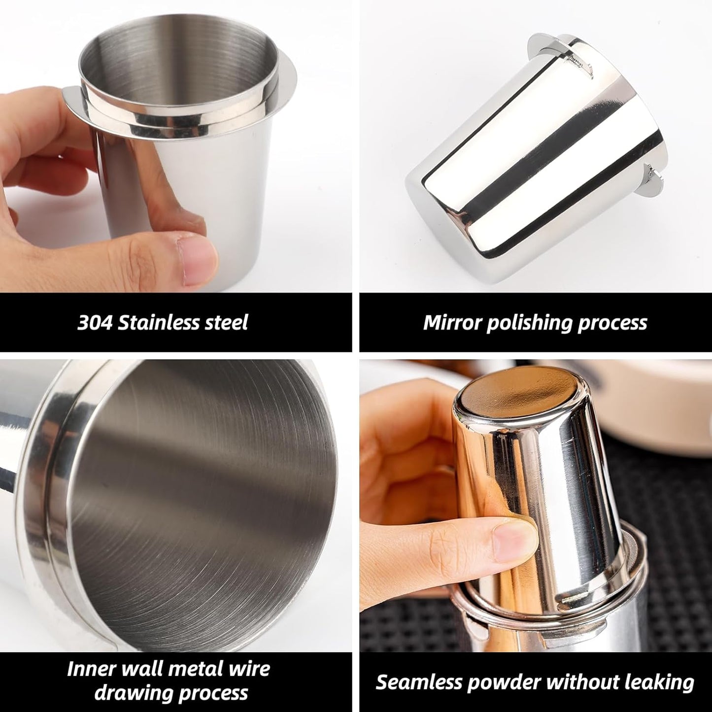 Taza dosificadora café acero inox 2.126pulg plata