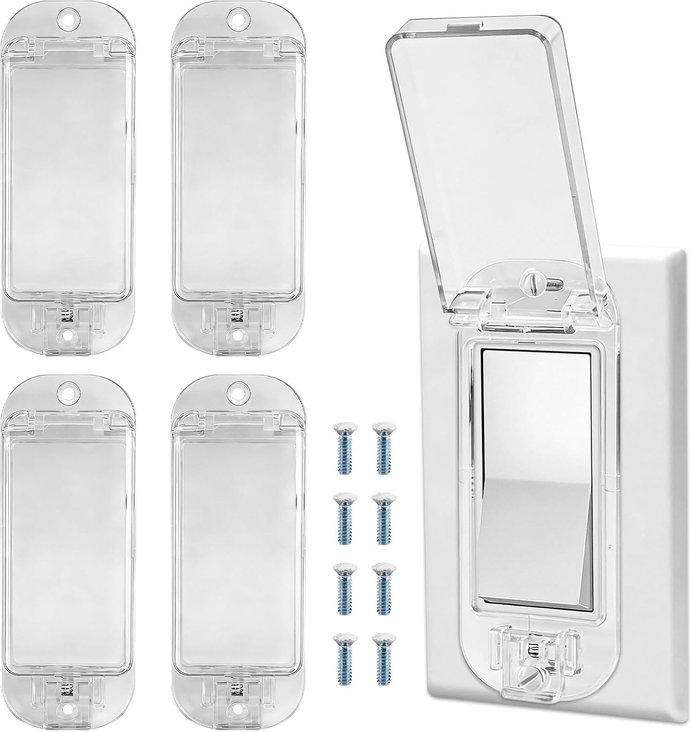 Cubierta interruptor pared transparente set 4/8 para basculante