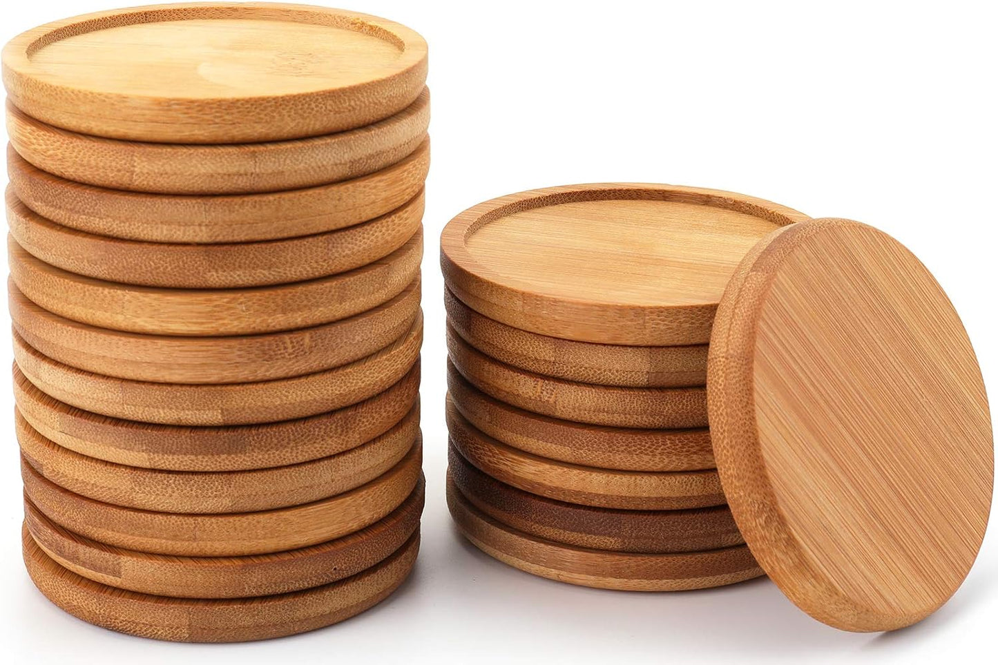 20 Platillos Bambú para Plantas Bandeja 3.34pulg Drenaje