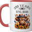 Taza Cerámica Patriótica Highland Cow Rojo/Blanco