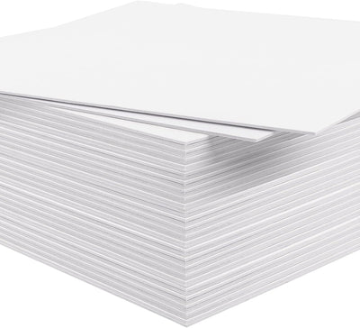 Paquete 50 tableros respaldo blanco 6x8pulg 4 capas