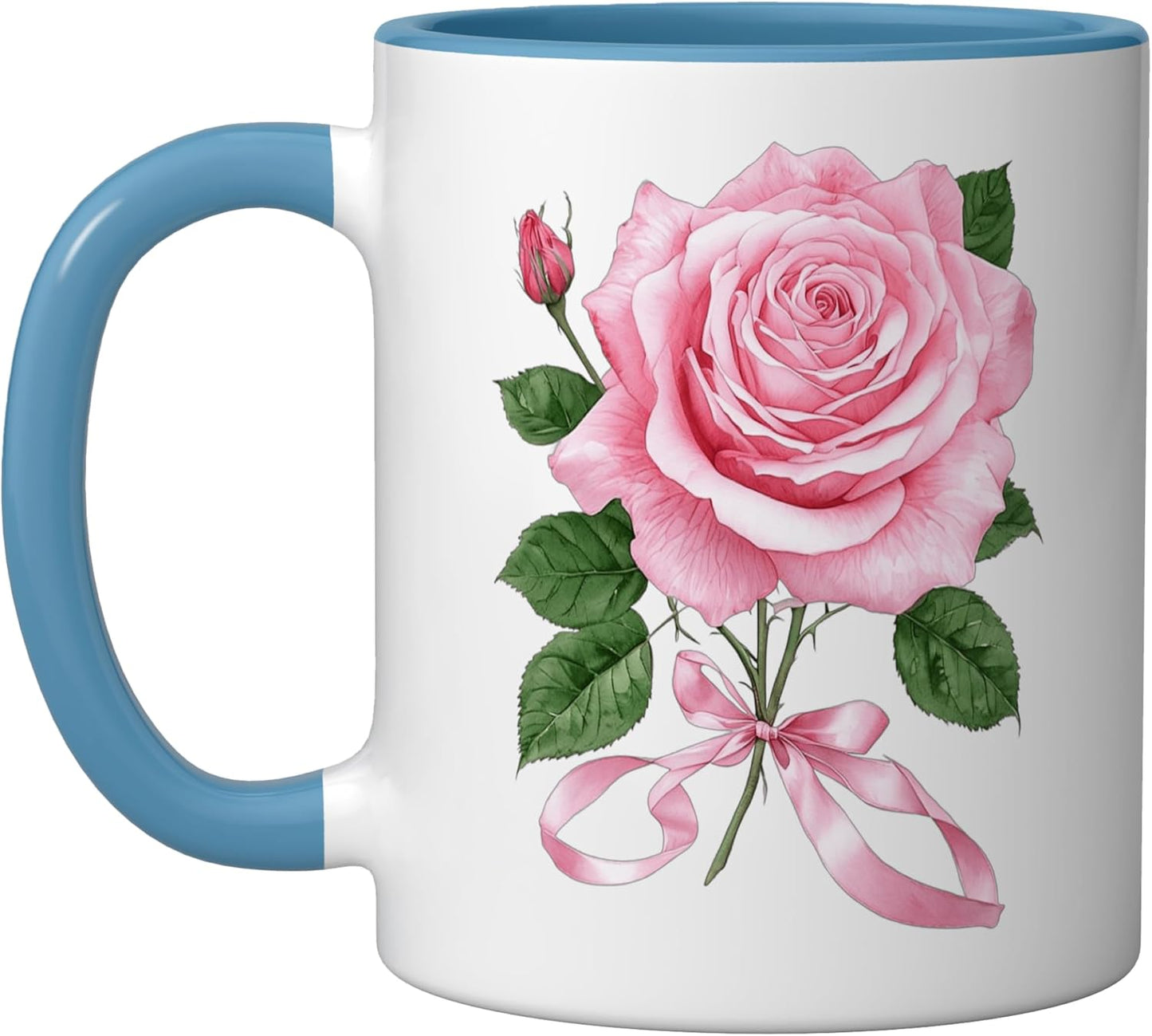 Taza Cerámica Rosa Pintura Florecimiento Nacimiento