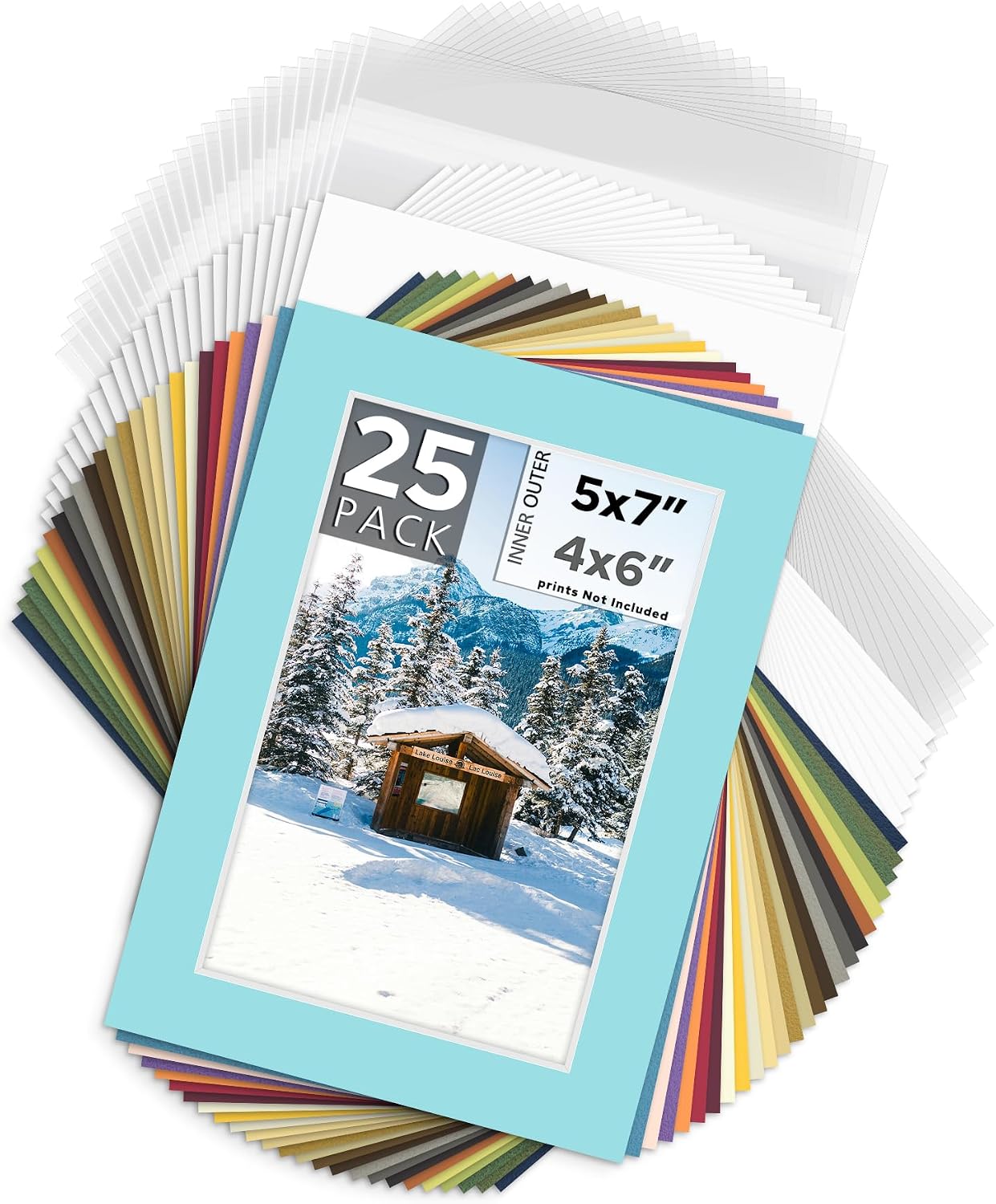 Mat Board Center 5x7 25 Pzas 4x6pulg 4 Capas Núcleo Blanco