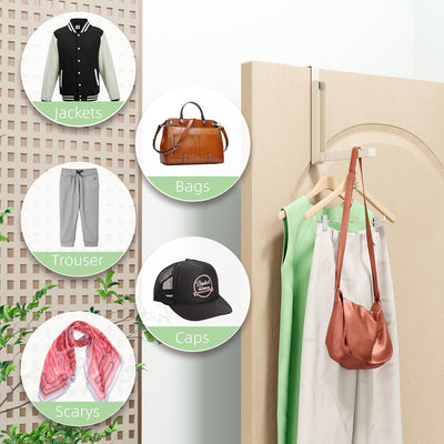 Perchero plegable para puerta espacio pequeño beige set 2