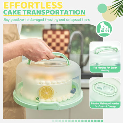 Base Pastel con Tapa Asa 12 Pzas 10pulg Blanca