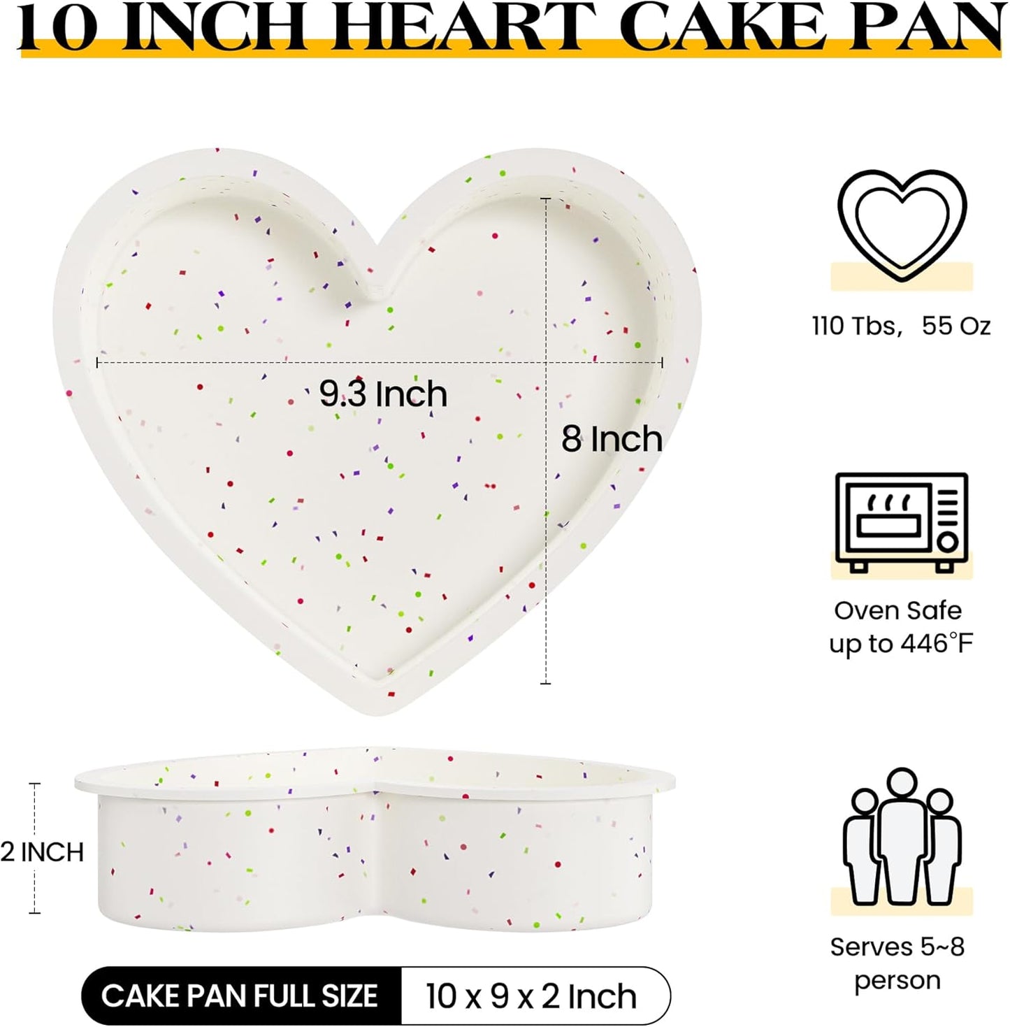 Set 2 Molde Corazón Silicón 10pulg para Hornear