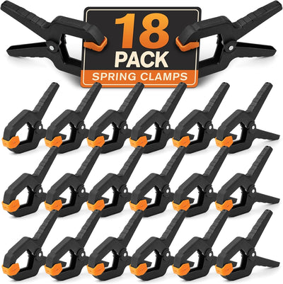 18 Clips Arco Globos Resistentes 3.4pulg Negro Mandíbula Naranja