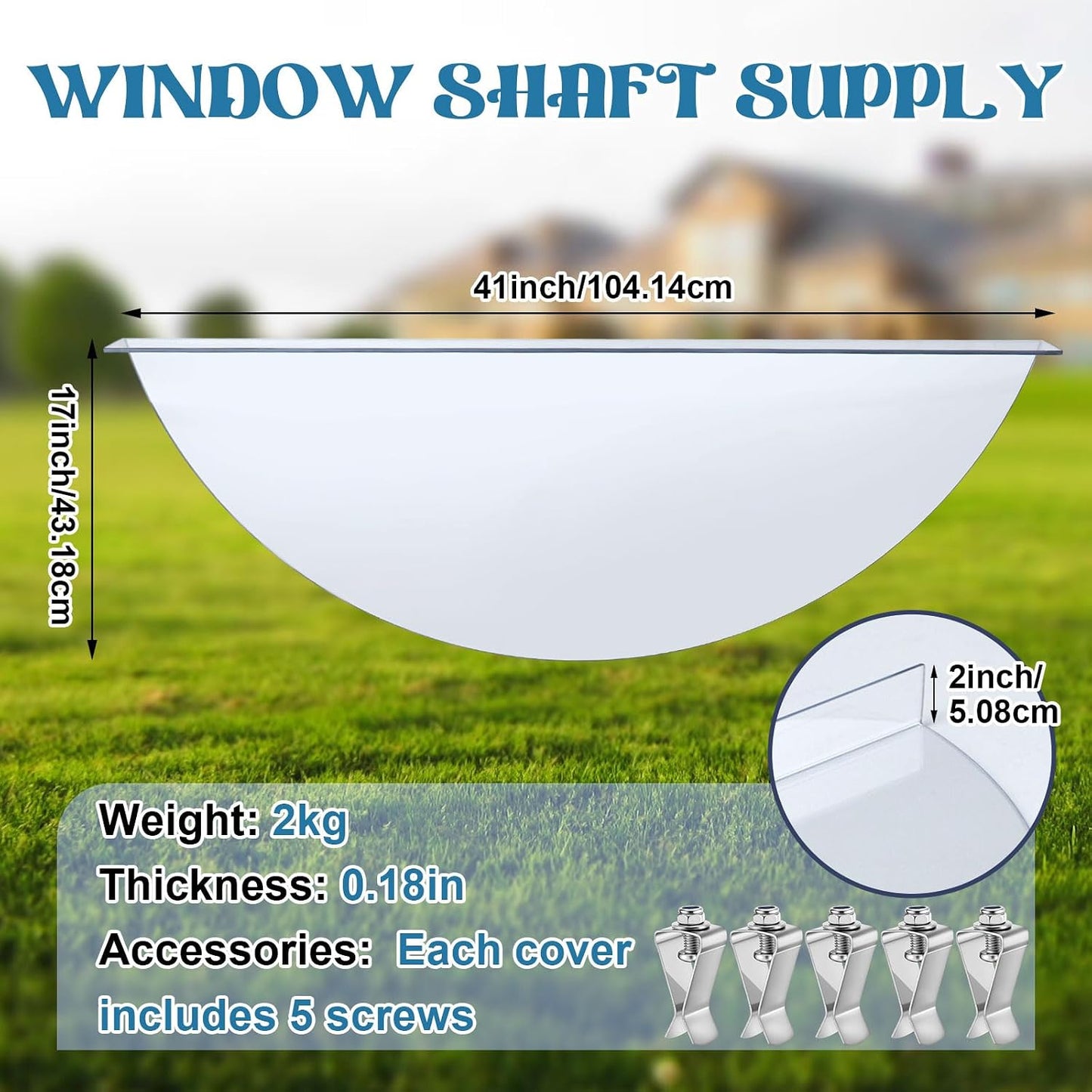 Cubierta ventana sótano 41x17pulg poliester UV resistente