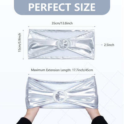 100 Bandas Elastano Hebilla Deslizante Silla Color Plateado