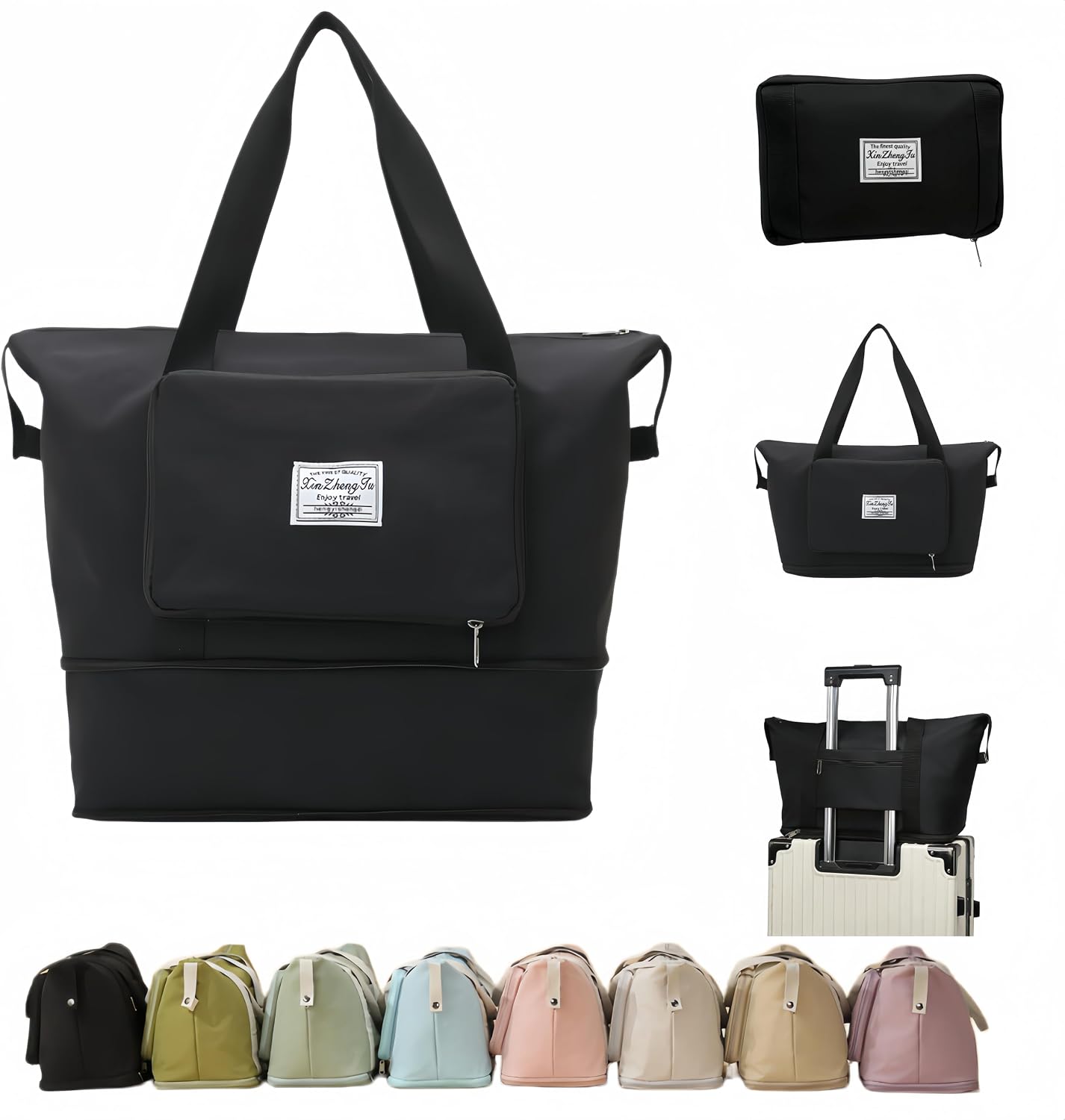 Maleta viaje expandible seco/mojado negro