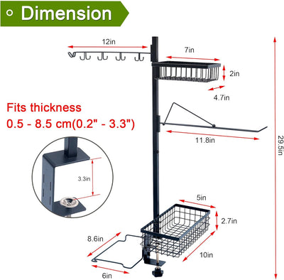 Organizador parrilla 5en1 soporte bolsa basura herramientas camping