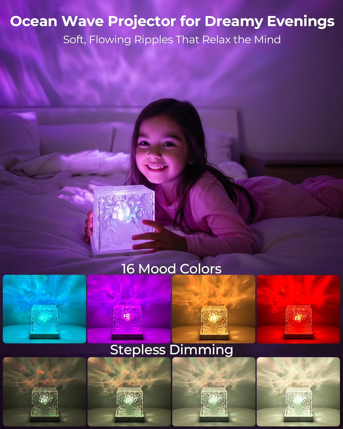 Luz de ducha recargable proyector 16 colores control remoto