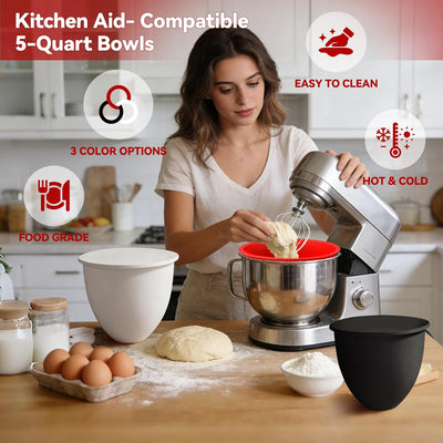 Tazones 5qt KitchenAid con revestimiento silicón para batidora